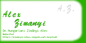 alex zimanyi business card