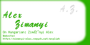 alex zimanyi business card